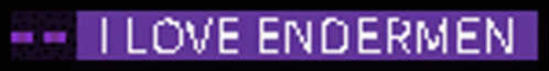 a purple blinky with an enderman face and the words 'i love endermen' in all capitals.